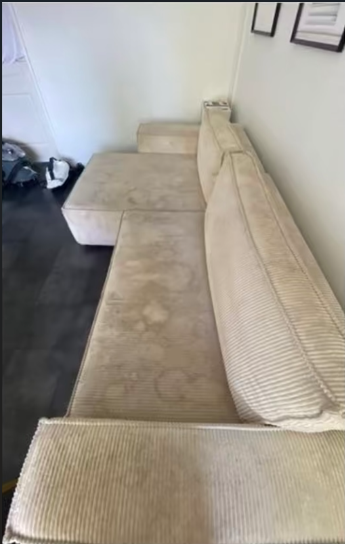Avant nettoyage canapé beige - Shampooclean